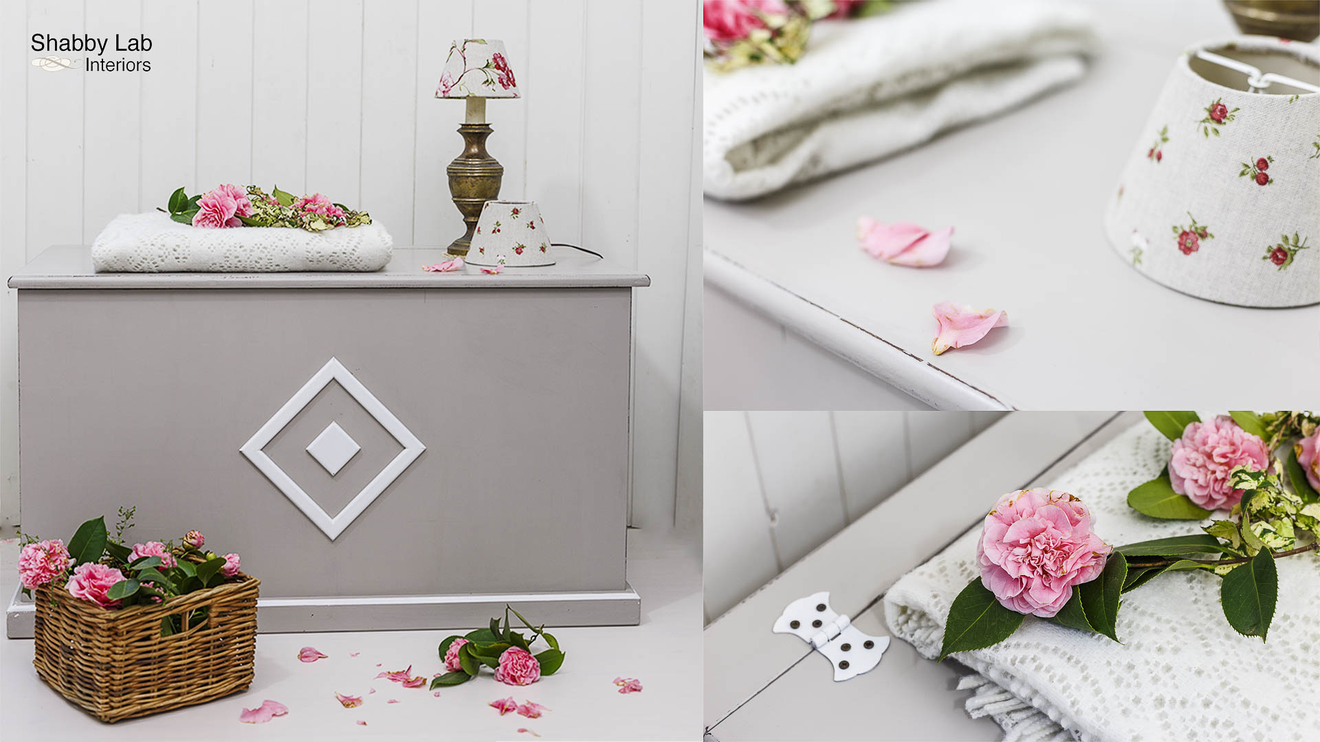 Cassapanca shabby e dettagli